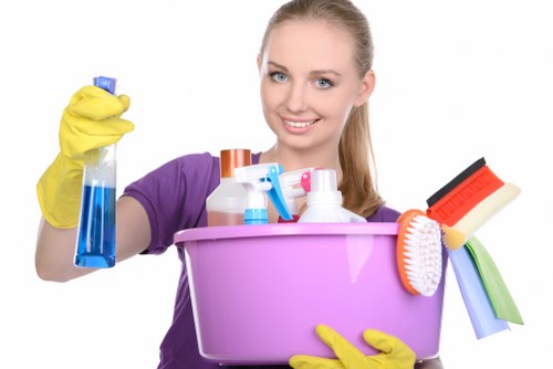 Local cleaner carrying out kitchen and surface cleaning in Lambeth